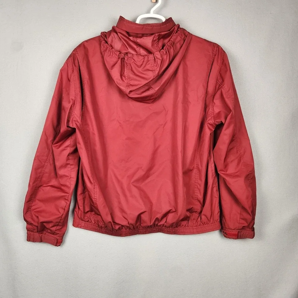 Polo Golf Ralph Lauren Jacket Mens‎ Large Red Packable Hood Windbreaker Full Zip